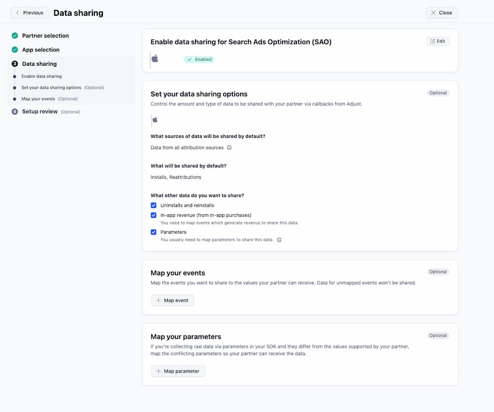 Adjust SAO Apple Search Ads Integration